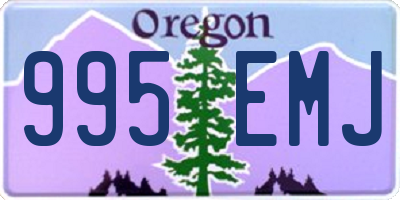 OR license plate 995EMJ