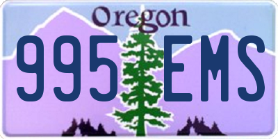 OR license plate 995EMS