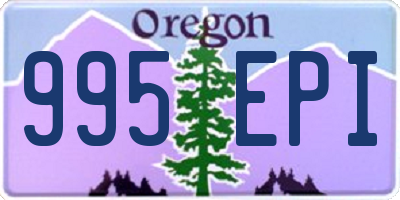 OR license plate 995EPI