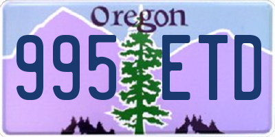 OR license plate 995ETD