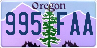 OR license plate 995FAA