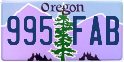 OR license plate 995FAB