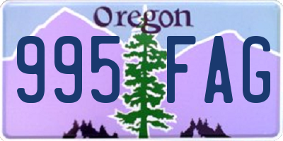 OR license plate 995FAG