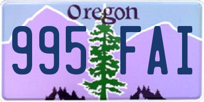 OR license plate 995FAI