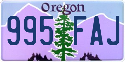 OR license plate 995FAJ