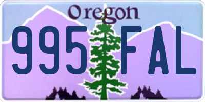 OR license plate 995FAL