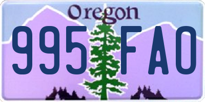 OR license plate 995FAO