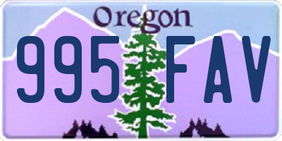 OR license plate 995FAV