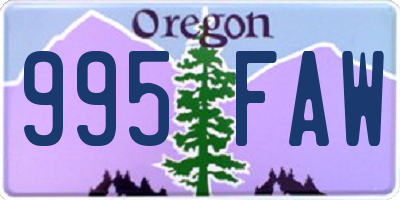 OR license plate 995FAW