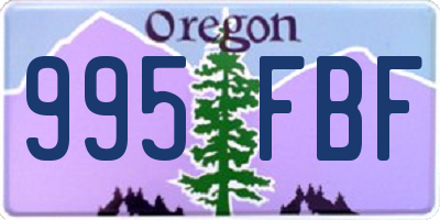OR license plate 995FBF