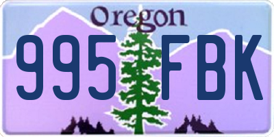 OR license plate 995FBK