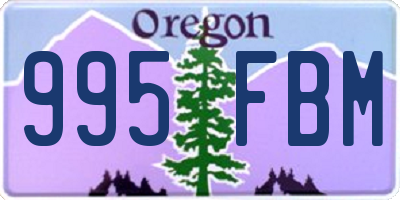 OR license plate 995FBM