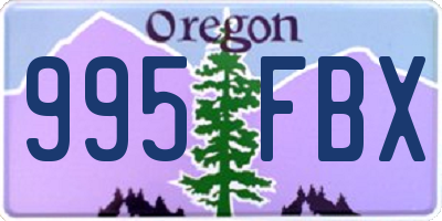OR license plate 995FBX