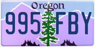 OR license plate 995FBY