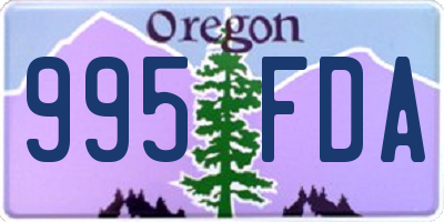 OR license plate 995FDA