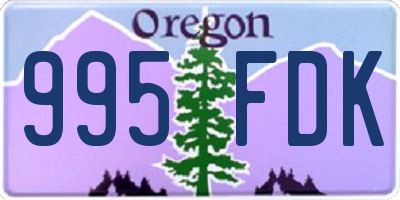 OR license plate 995FDK
