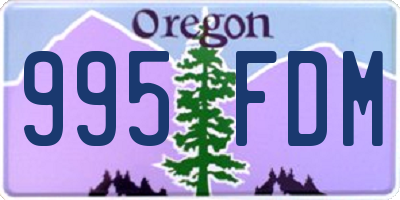 OR license plate 995FDM
