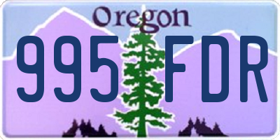 OR license plate 995FDR