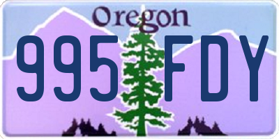 OR license plate 995FDY
