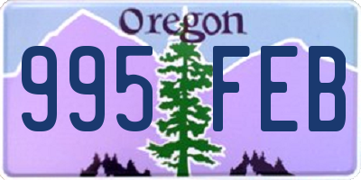 OR license plate 995FEB