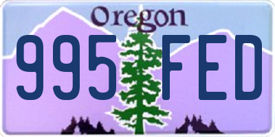 OR license plate 995FED