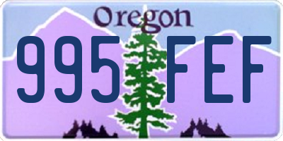 OR license plate 995FEF