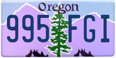 OR license plate 995FGI