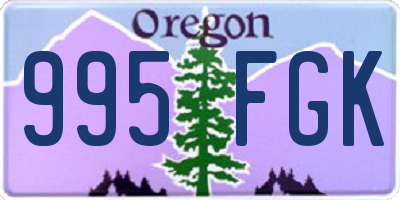 OR license plate 995FGK