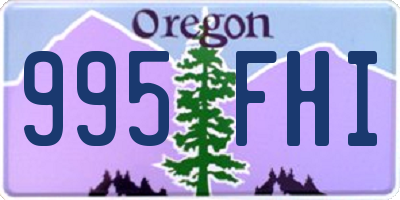 OR license plate 995FHI