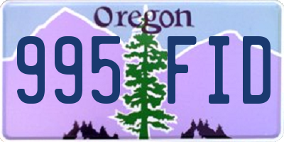 OR license plate 995FID