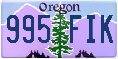 OR license plate 995FIK