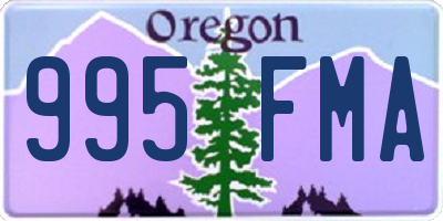 OR license plate 995FMA