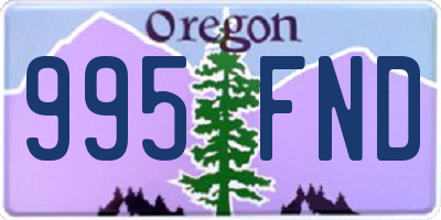 OR license plate 995FND