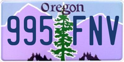 OR license plate 995FNV
