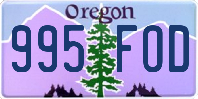 OR license plate 995FOD