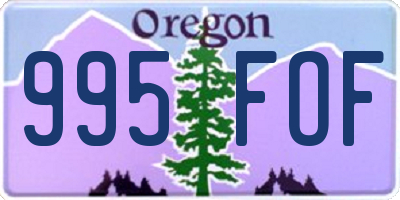 OR license plate 995FOF
