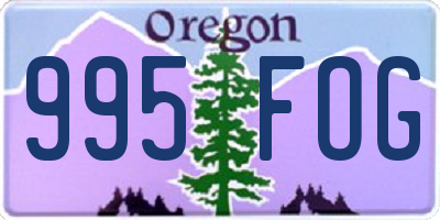 OR license plate 995FOG