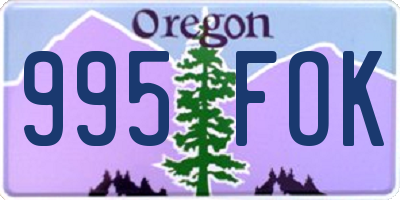 OR license plate 995FOK