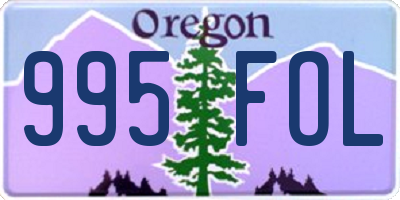 OR license plate 995FOL