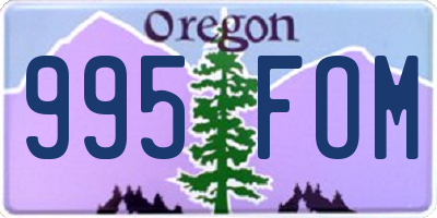 OR license plate 995FOM