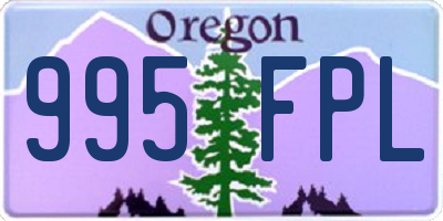 OR license plate 995FPL