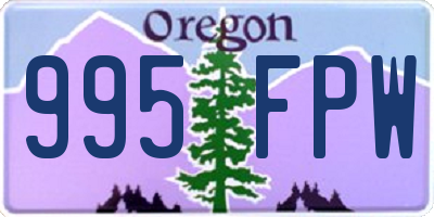 OR license plate 995FPW