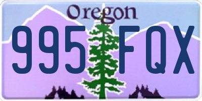 OR license plate 995FQX
