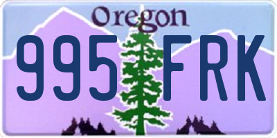 OR license plate 995FRK