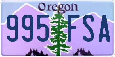 OR license plate 995FSA