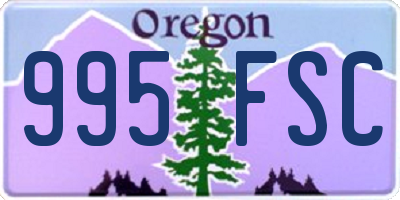 OR license plate 995FSC