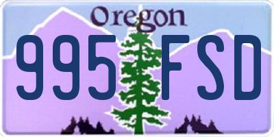 OR license plate 995FSD