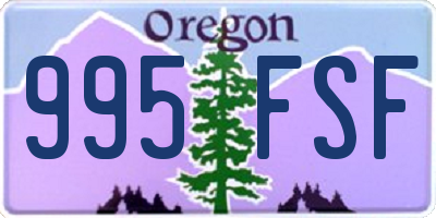 OR license plate 995FSF