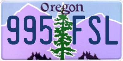 OR license plate 995FSL