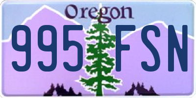 OR license plate 995FSN